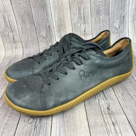 VivoBarefoot Addis Barefoot Sneakers 300123-01 Black Leather Men’s Size 45 EUR